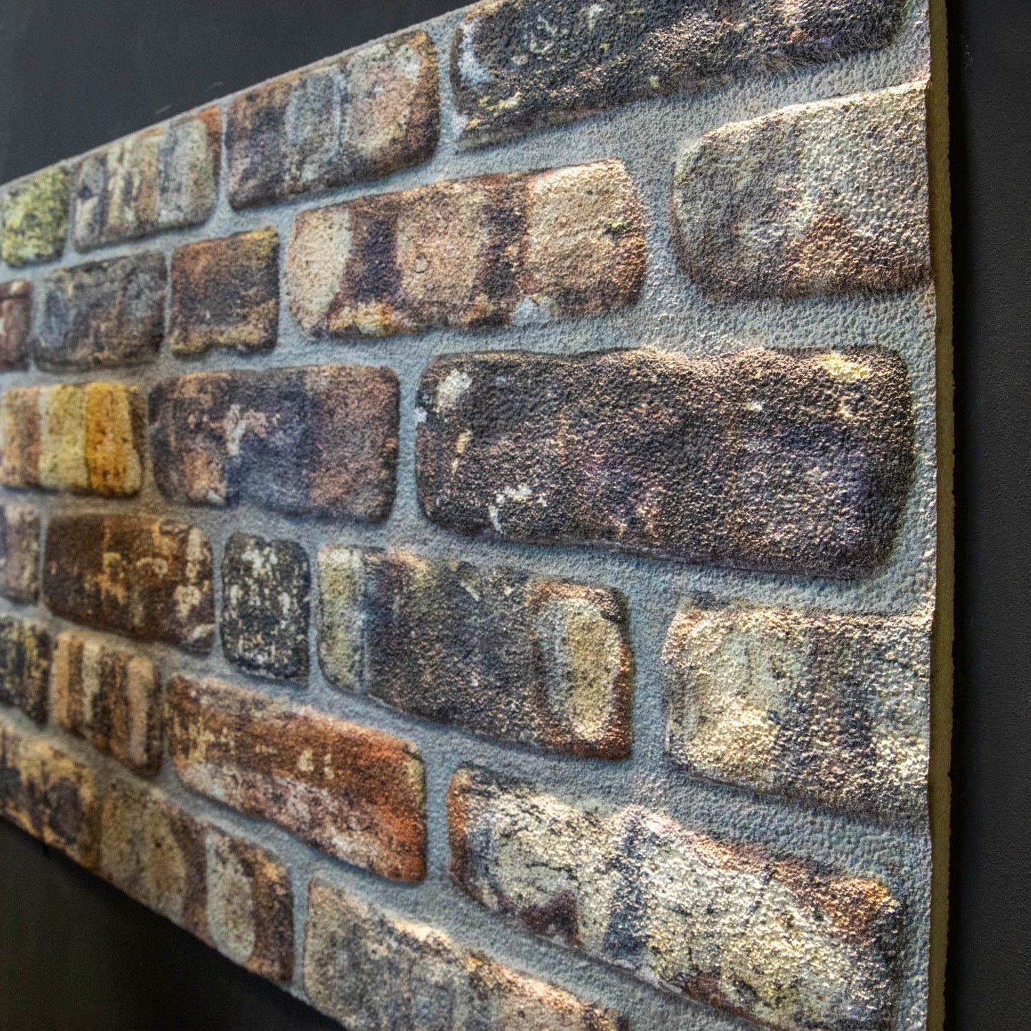 Dundee Deco 3D Wall Panels Faux Brick - Cladding, Multicolored Stone Look Wall Paneling, Styrofoam Facing for Living Room, Kitchen, Bathroom, Balcony, Bedroom, Set of 5, Covers 27 sq ft