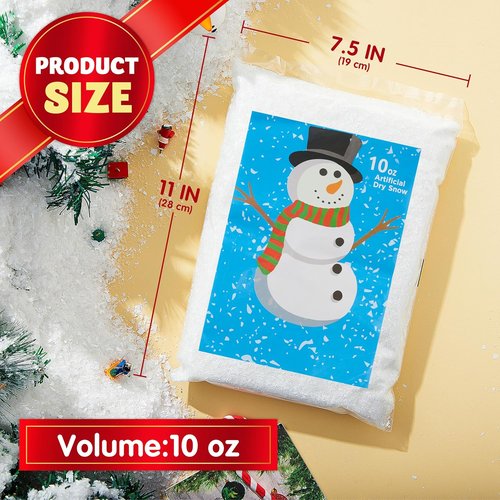 JOYIN 10 Oz Fake Snow - 2 Pack of Artificial Snowflakes for Christmas Tree & Holiday Decor