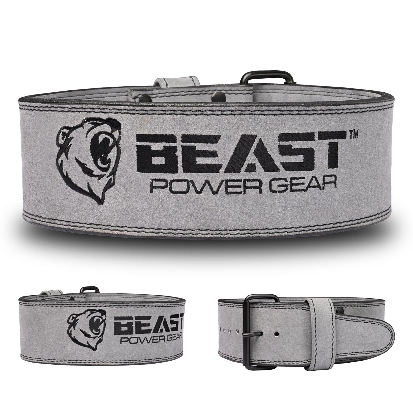 Beast Power Gear Weight Lifting Belts - Free Strap 4” Wide 10mm Thick for Weightlifting Bodybuilding Powerlifting Belt Superior Back Support Gym Belts for Men Women
