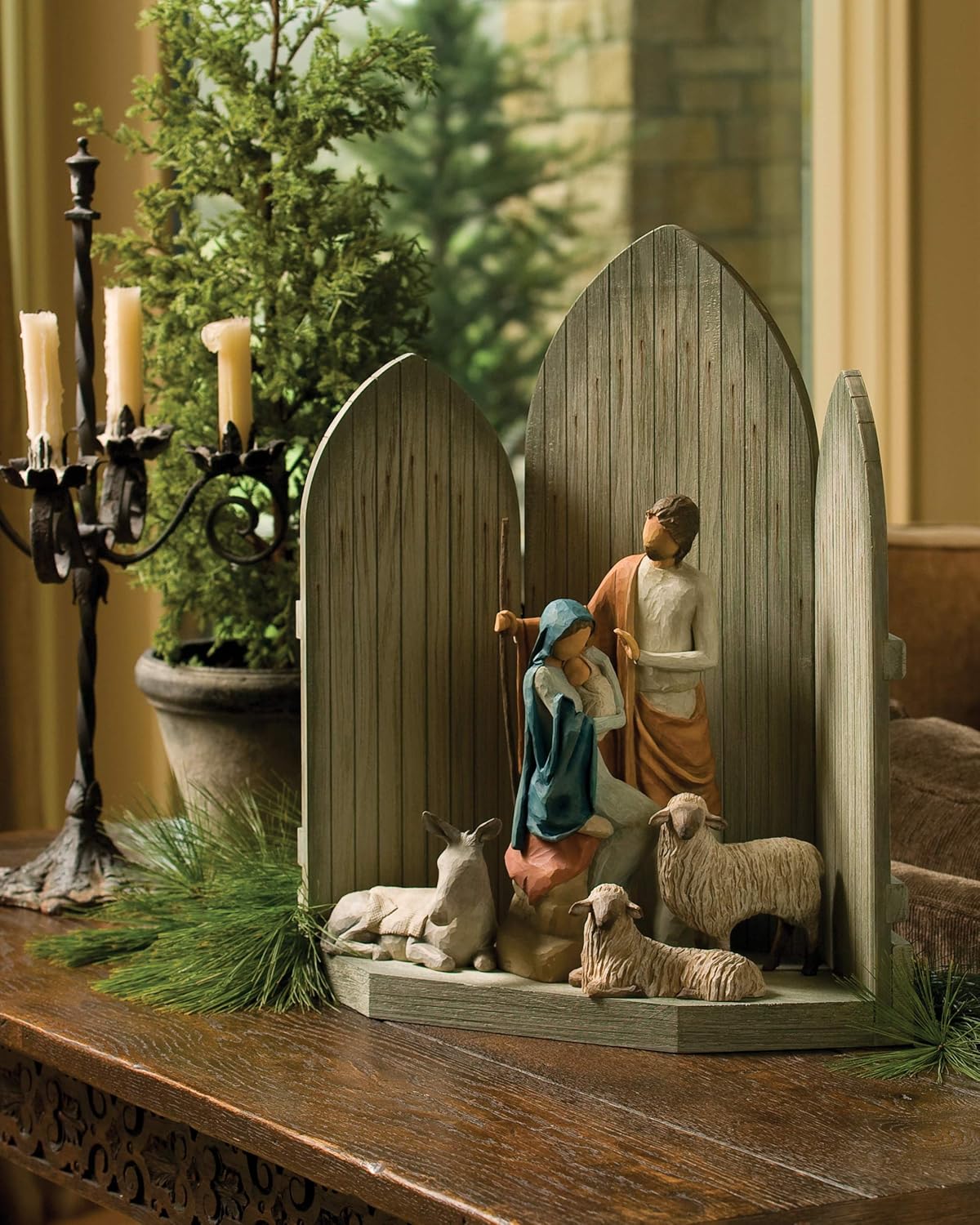 Willow Tree | Hand-Painted Nativity Backdrop - Sanctuary for The Christmas Story