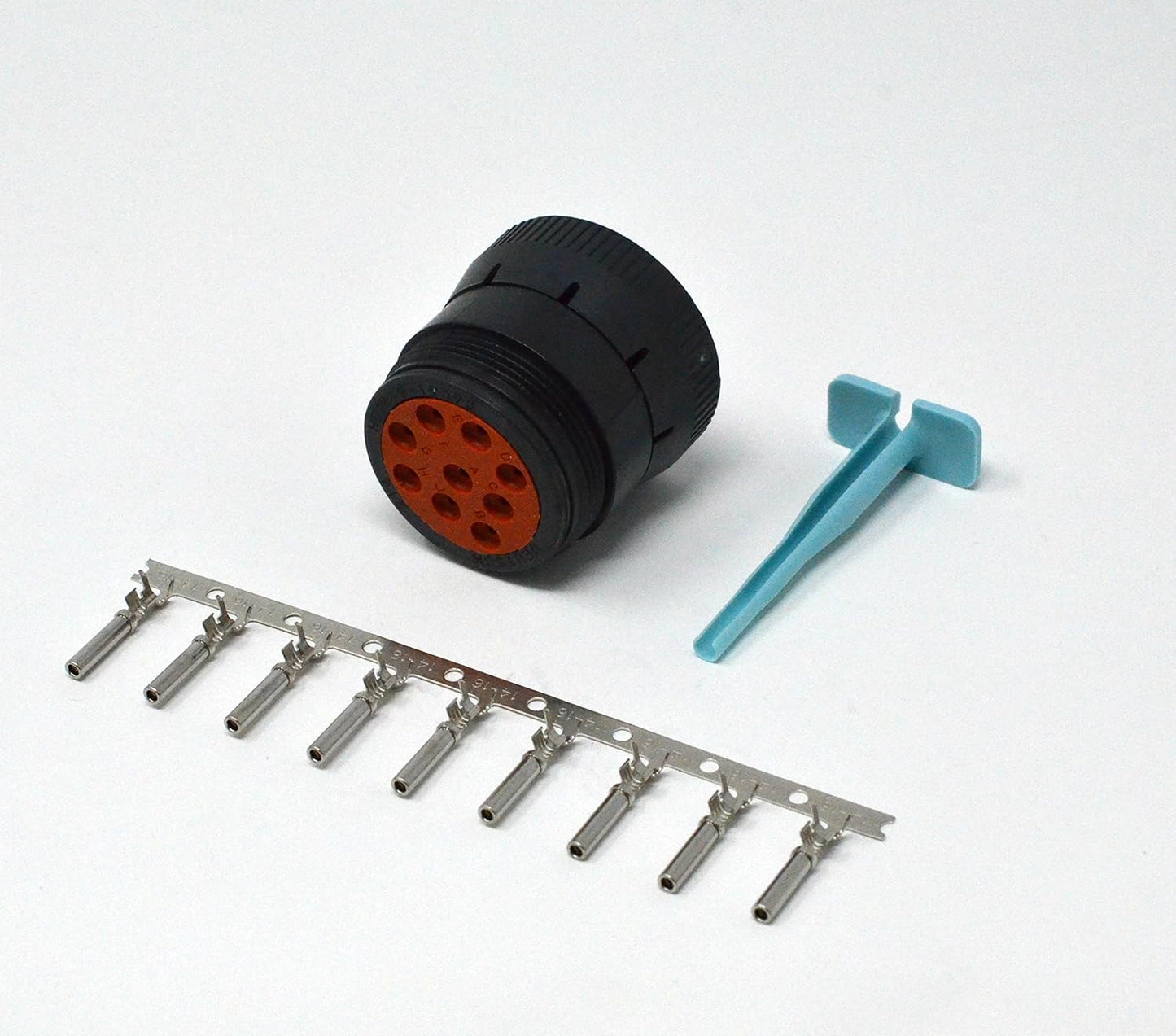 Deutsch HDP10 9-pin J1939 14-16 Female SAE Diagnostic Connector kit, AWG Stamped Contacts (Made in USA)