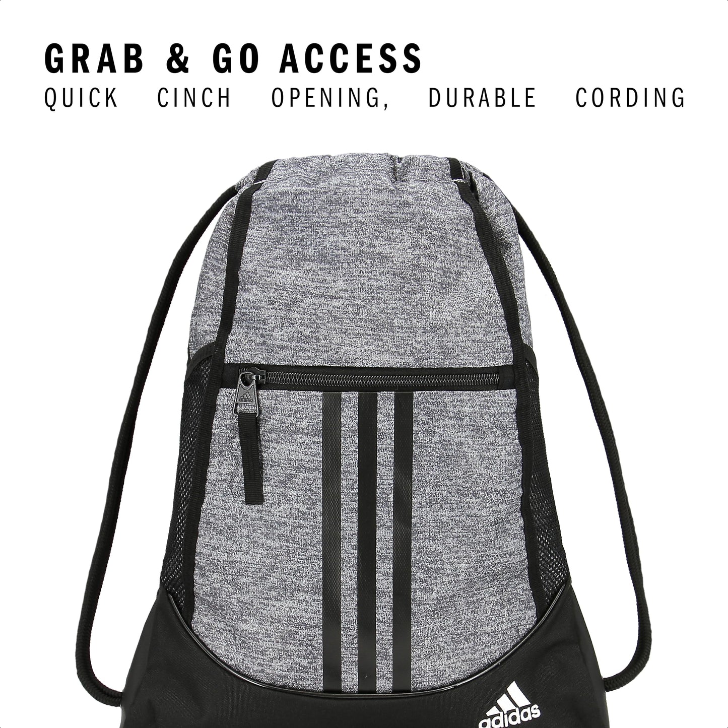 adidas Alliance Sackpack – Drawstring Backpack for Sports, Small Gym Bag