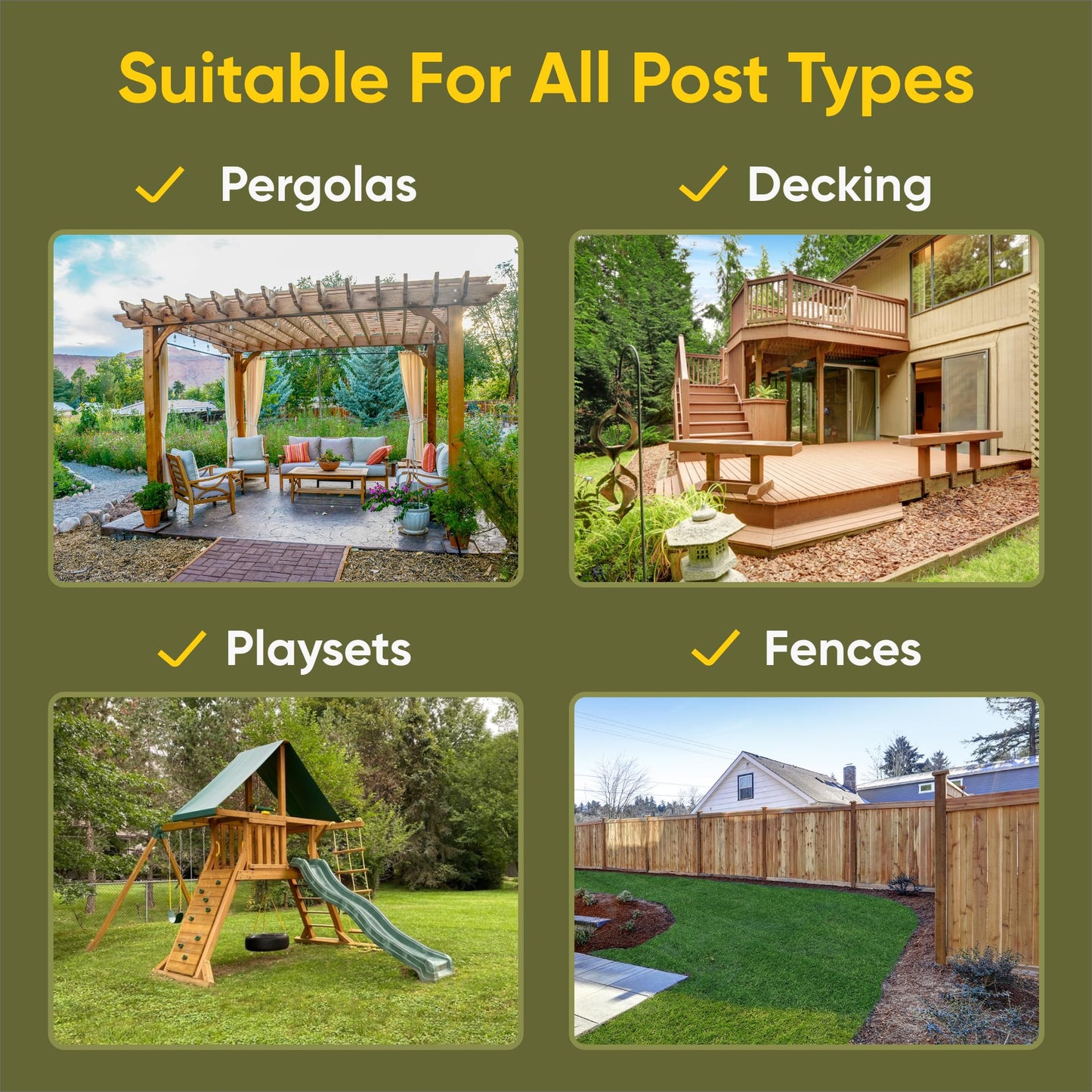 Postsaver Pro-Wrap Large +Plus | Fence & Deck Post Rot Protector | 40-Year Guarantee | Pack of 10 | Fits 5x5” to 6x6" Square and 6” to 7" Round Posts | Dual-Layer Rot Protection