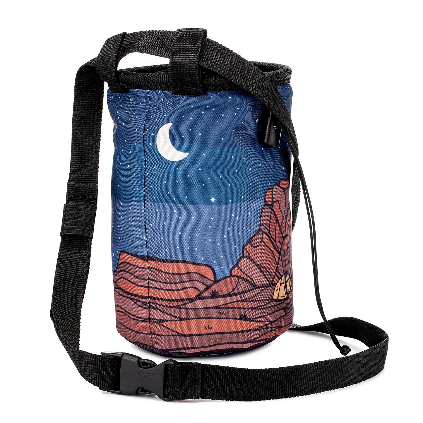 Oso Supply Co - Climbing Chalk Bag for Adults and Kids, Drawstring Closure, Adjustable Waist Belt, Indoor/Outdoor Training, Rock Climbing, Bouldering, Weightlifting (Joshua Tree)