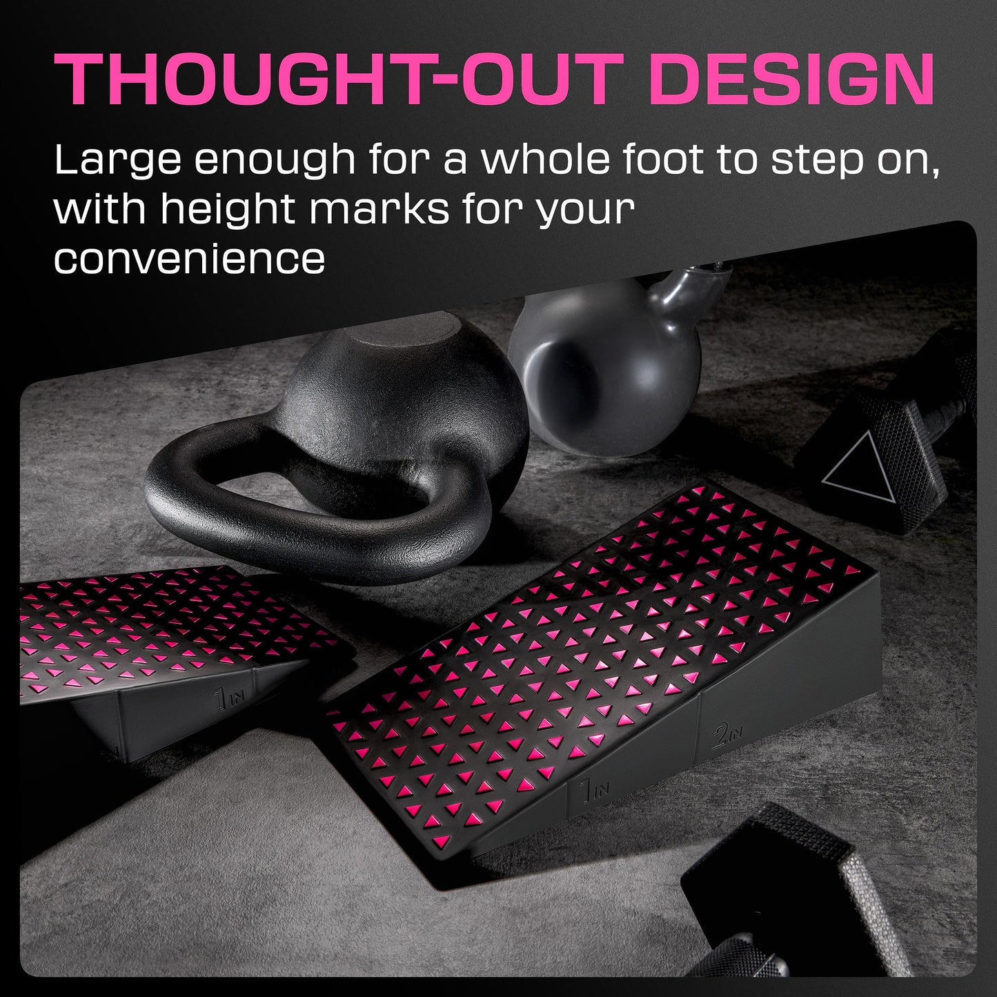 Flexelent Squat Wedge Block Pair - Heel Elevated Squat Wedge for Deeper Squats, Heavy Lifting and Better Form - 17° Angle Exercise Wedges, Slant Board for Squats with Carry Backpack - Pink Power