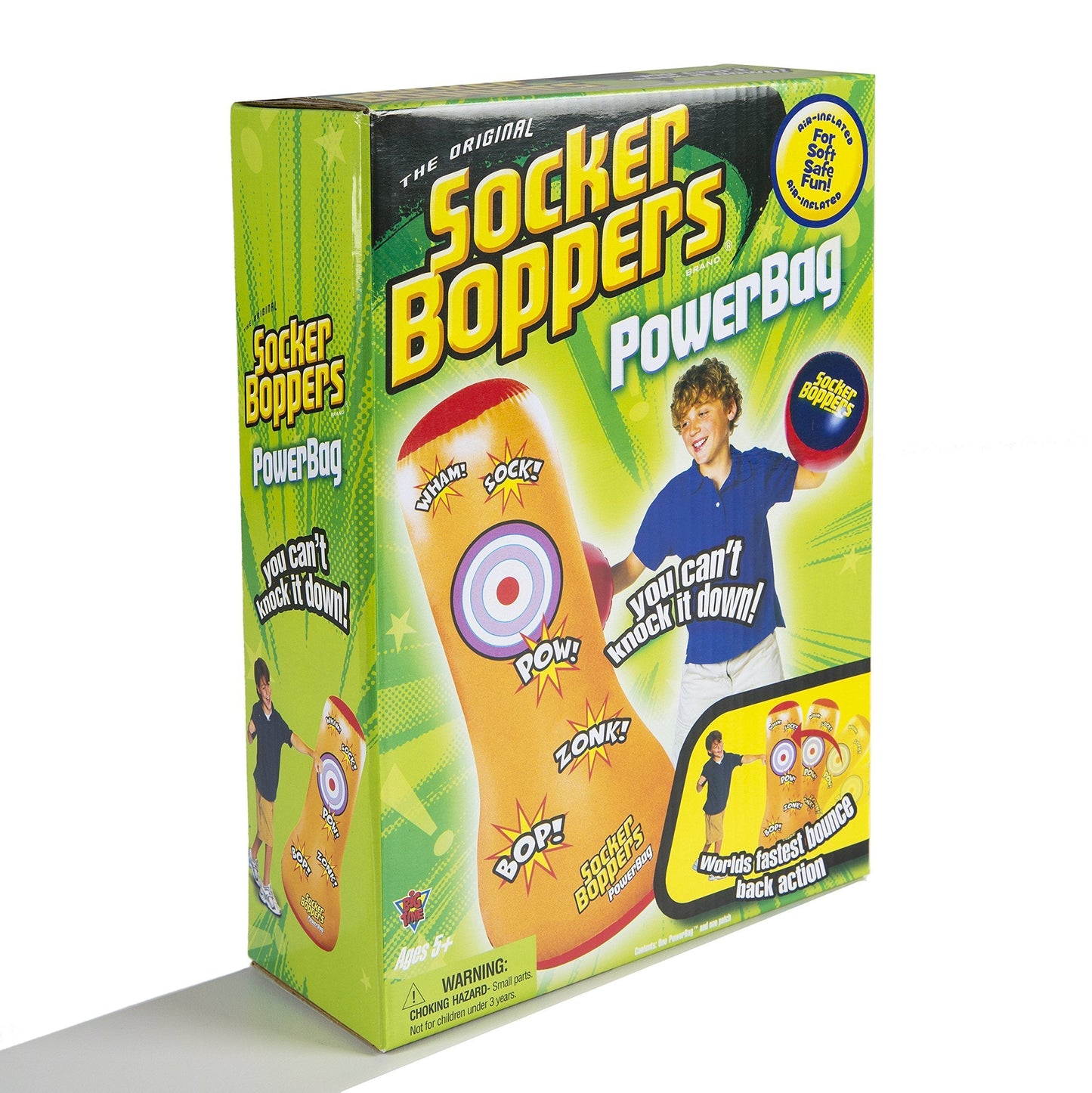 Socker Bopper Power Bag Standing Inflatable Punching Bag for Kids, Box, Bop, Punch, Great Tool for Agility-Balance-Coordination-Athletic Development, in or Outdoor Active Play