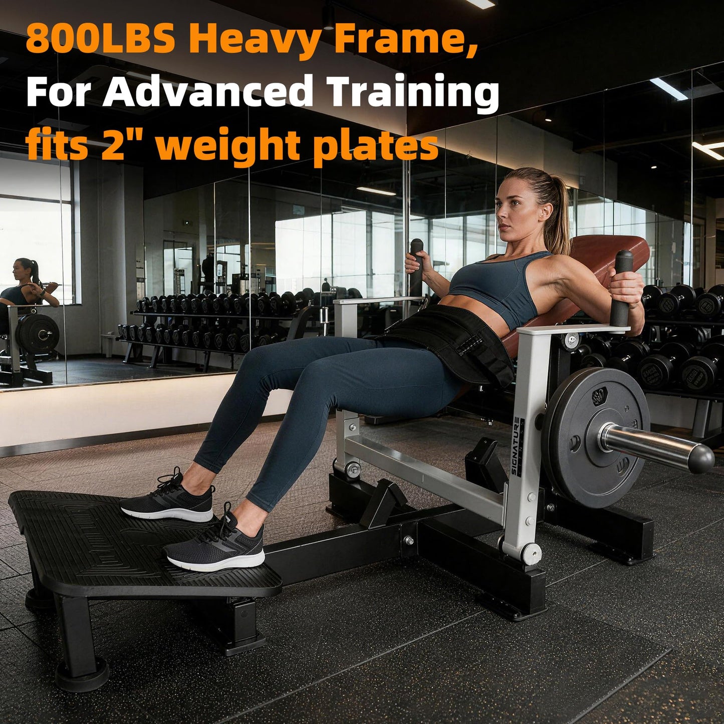 Signature Fitness Glute Bridge Plate-Loaded Hip Thrust Machine for Butt Shaping and Building Glute Muscles