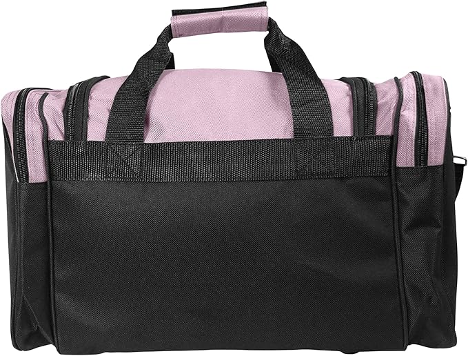 DALIX 17" Duffle Bag Dual Front Mesh Pockets (Black Gold Gray Dark Green Navy Blue Maroon Royal Blue Orange Pink Purple Red White