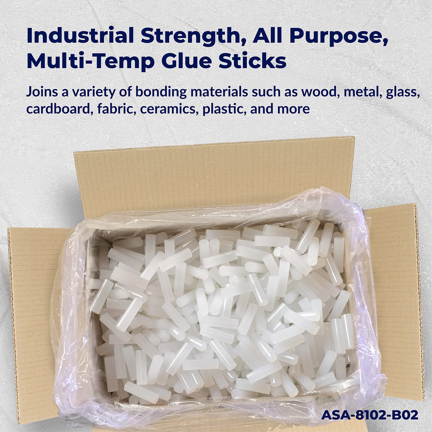 ASA Industrial Hot Glue Sticks 5/8" x 2" Clear High Temp – Stronger Hold, Low Stringing – Short Glue Gun Refills for Crafts, Wood, Fabric & Packaging – 25 lb (Approx. 1,416 Sticks)