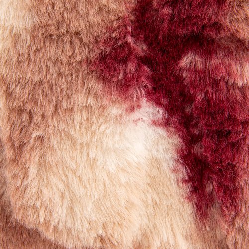 Bloomingville, Pink and Rose Faux Fur Pillow, Pattern and Velvet Back, Color