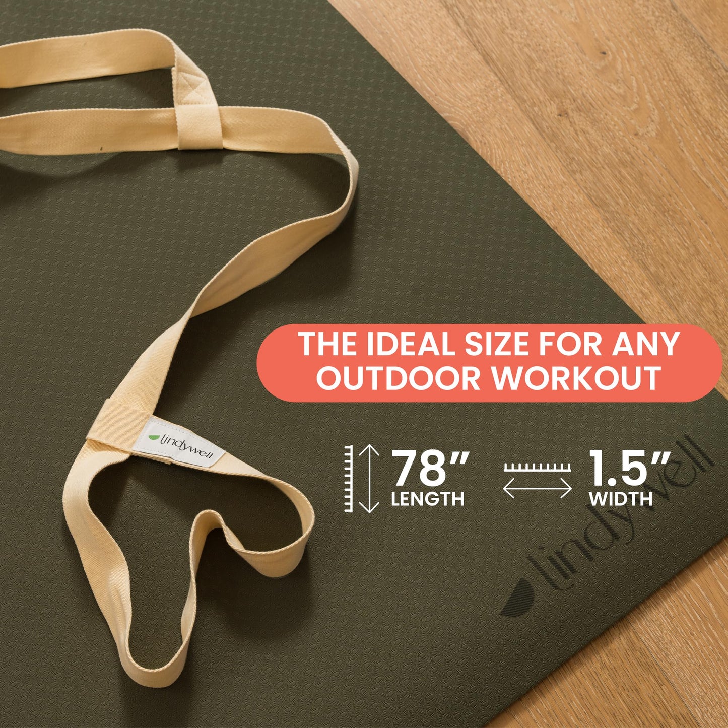 Lindywell Shoulder Strap - Universal Slip-On, Adjustable Carrying Yoga Straps - Fits Most Mats, Durable Nylon, Comfortable Yoga Mat Straps, Perfect for Gym, Home & Outdoor Workouts