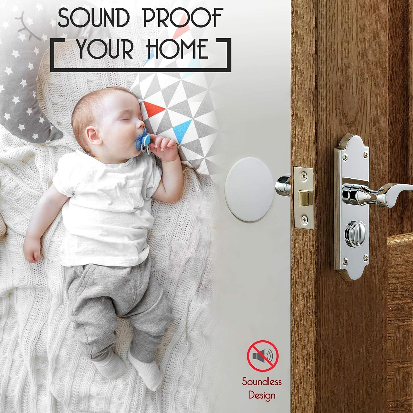 Skiennix Door Stoppers - Large 3.15" Silicone Wall Protectors - Shock Absorbent & Quiet - 4 Pack - White