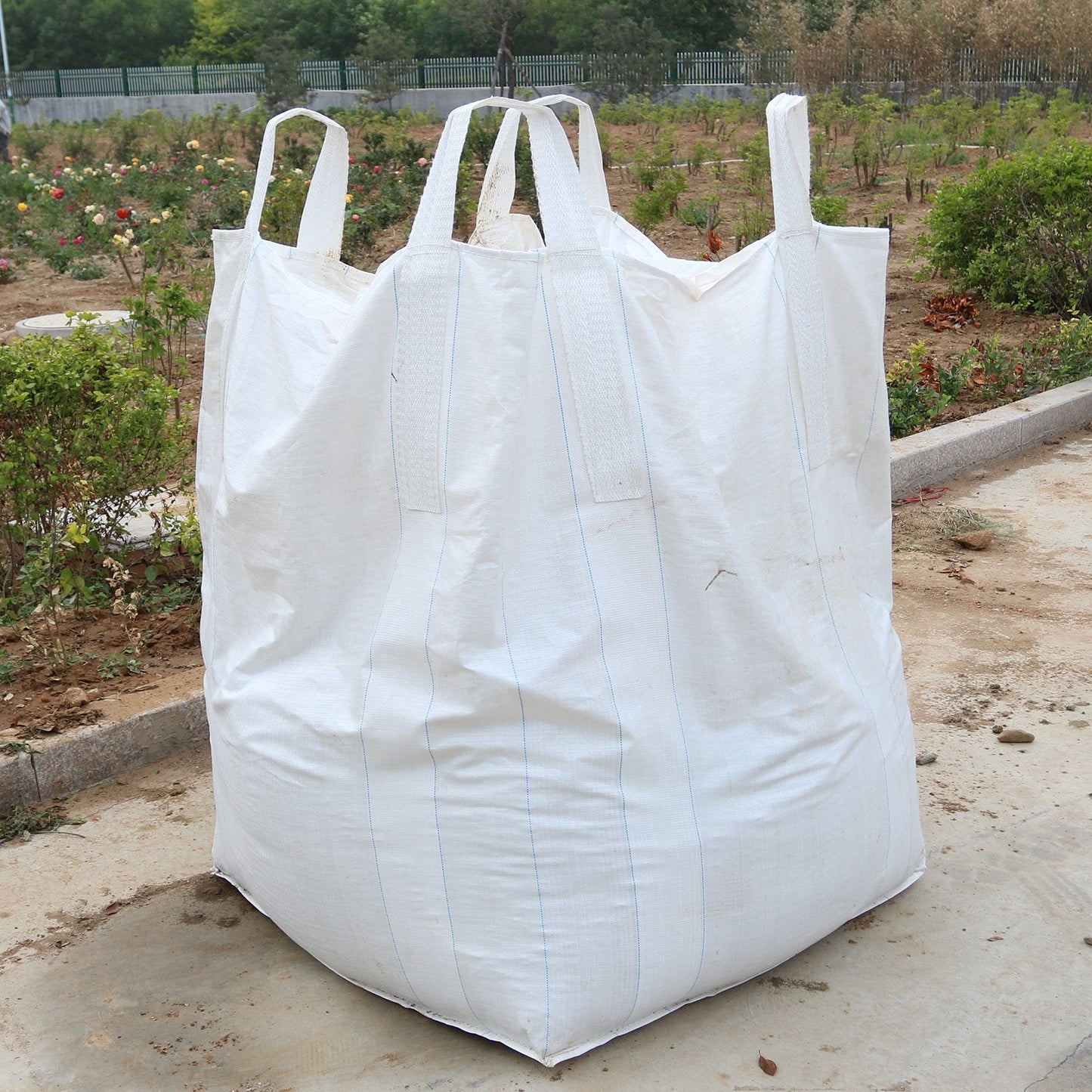 Secbolt FIBC Bulk One Ton Bag, 35" L x 35" W x 43" H, 2200lbs SWL, Duffle Top Flat Bottom, Woven Polypropylene Bags (1)