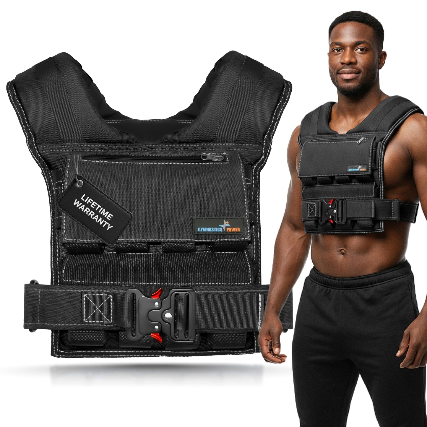 Weighted Vest Adjustable for Men & Women – Strength Training Weight Vests for Walking, Running, Fitness & Cross Training, Adjustable Weighted Vest for Men's Workouts, Rucking, 35LB, Black
