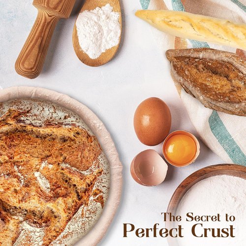 ABIOTO Bread Proofing Baskets - Set of 2 Round 7" Banneton Baskets with Liners for Perfect Sourdough Baking