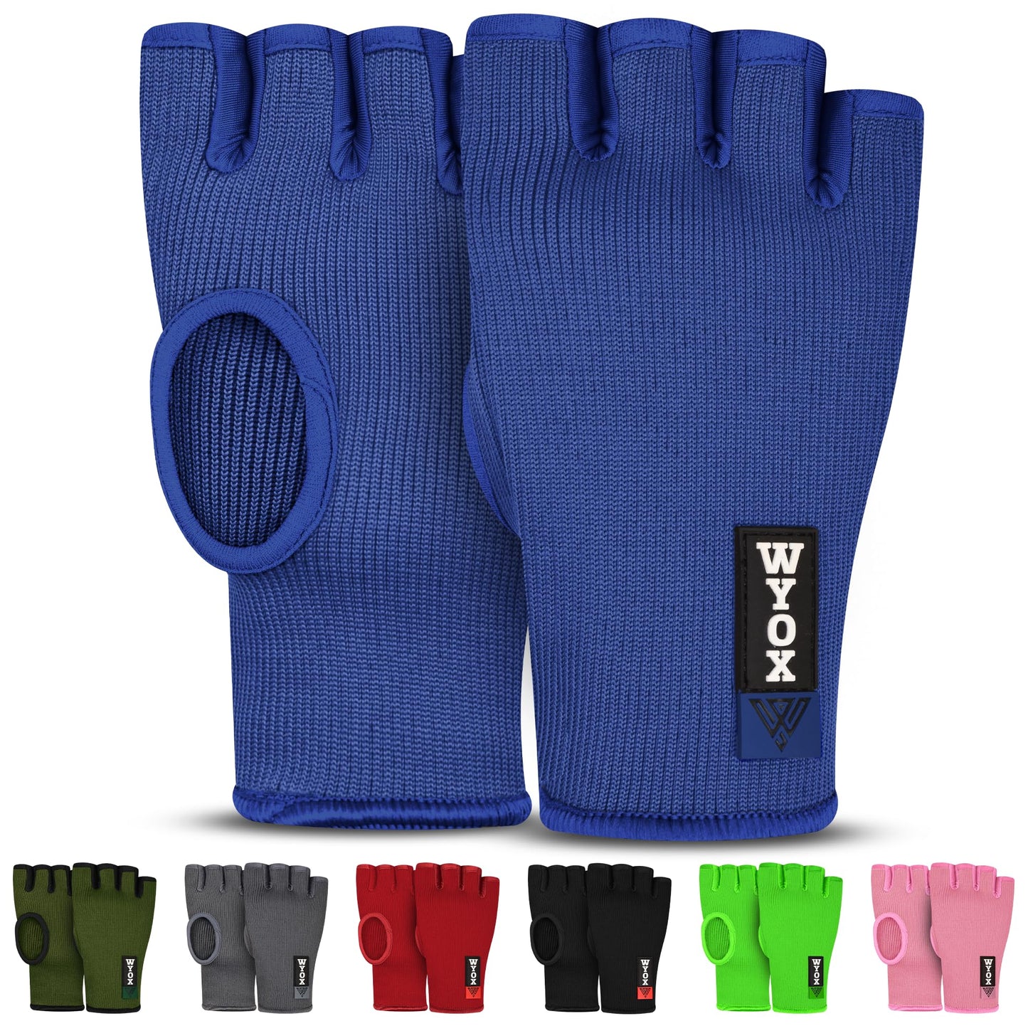WYOX Inner Glove Hand Wraps for Boxing & Kickboxing — Elasticated Wrist Support, Knuckle Protection for Muay Thai, MMA, Heavy Bag Training (Men & Women)