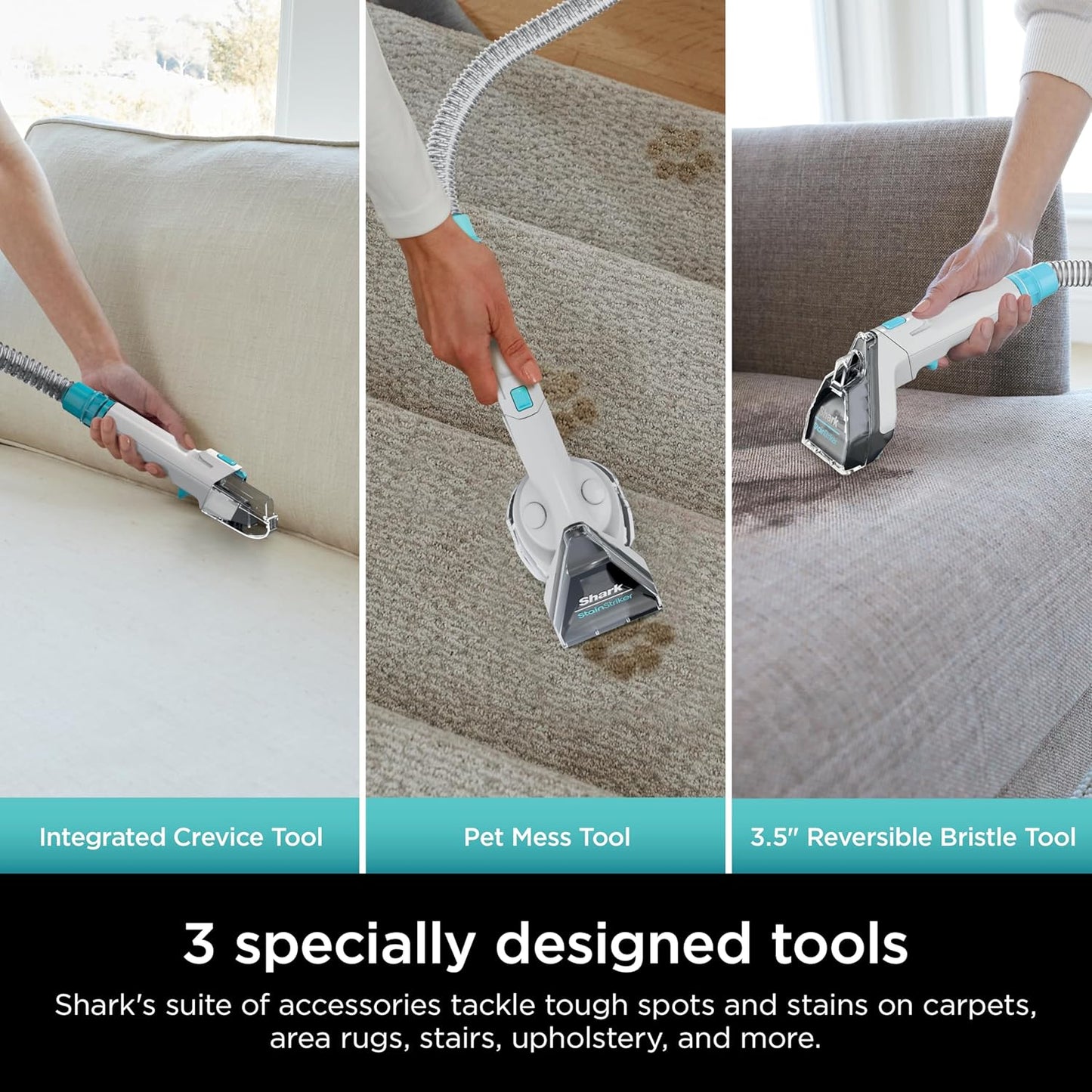 Shark StainStriker Portable Carpet Cleaner - Pet Mess Extractor & Odor Remover | White, PX201