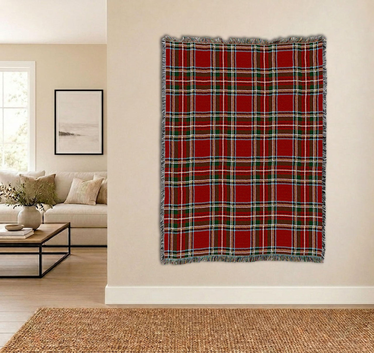 Pure Country Weavers Plaid Blanket Stewart Royal Tartan - Patterns Gift Tapestry Throw Woven from Cotton - Made in the USA (72x54)