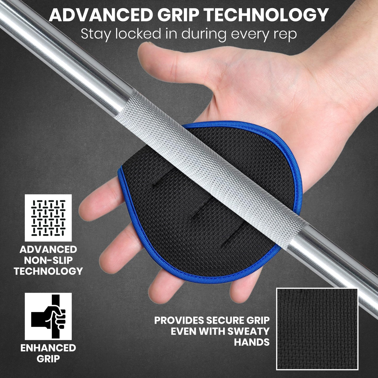 Stealth Sports Weight Lifting Gym Grip Pads Non-Slip Neoprene Pull Up Bar Pads Substitute of Workout Gloves Prevents Callus Tears–Calisthenics Fitness Weightlifting Grip Gloves (3 Loop)