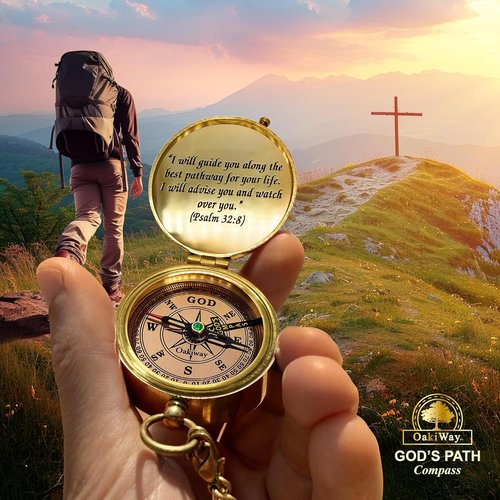 God's Path Compass - Inspirational Communion & Confirmation Gift for Boys | Baptism & Graduation Present