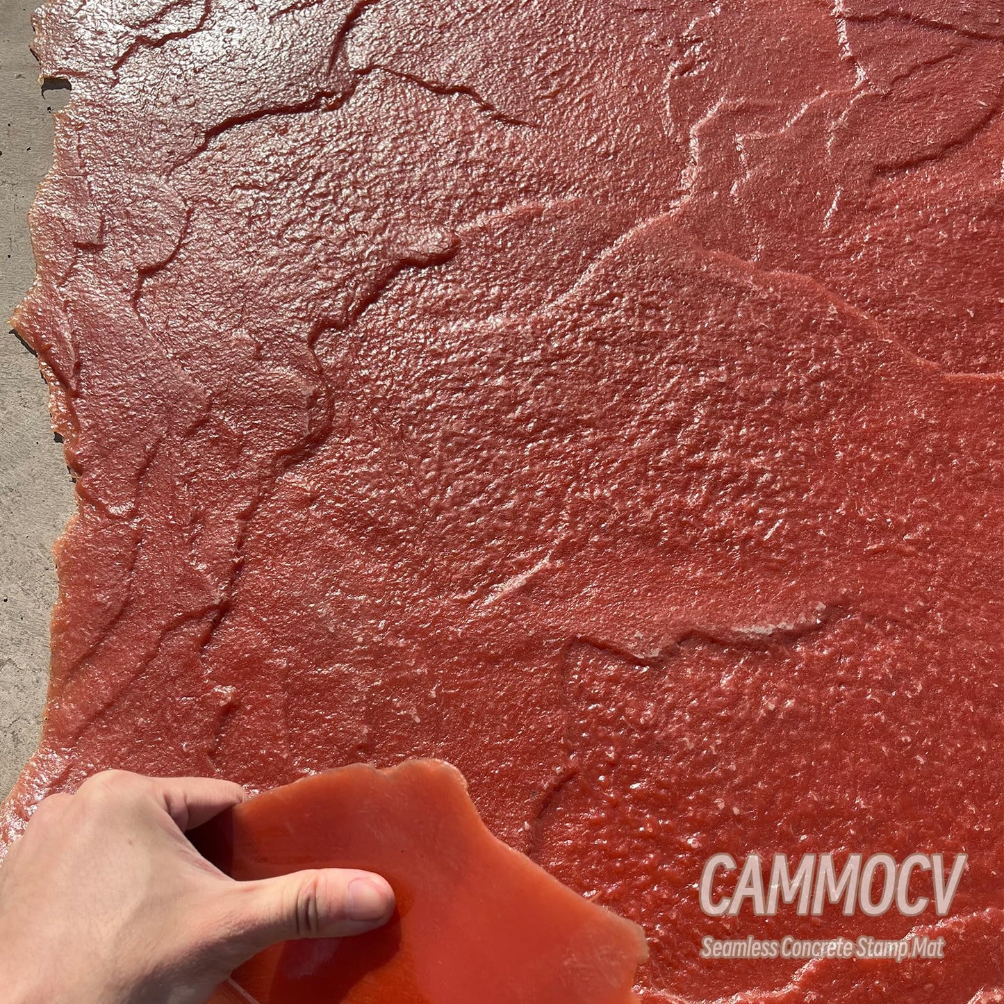 Cammocv 38.5" X 38.5" Concrete Stamp Mats - Skin Slate Seamless Texture Concrete Molds for Indoor/Outdoor Walls & Floors (Large, Set of 1)