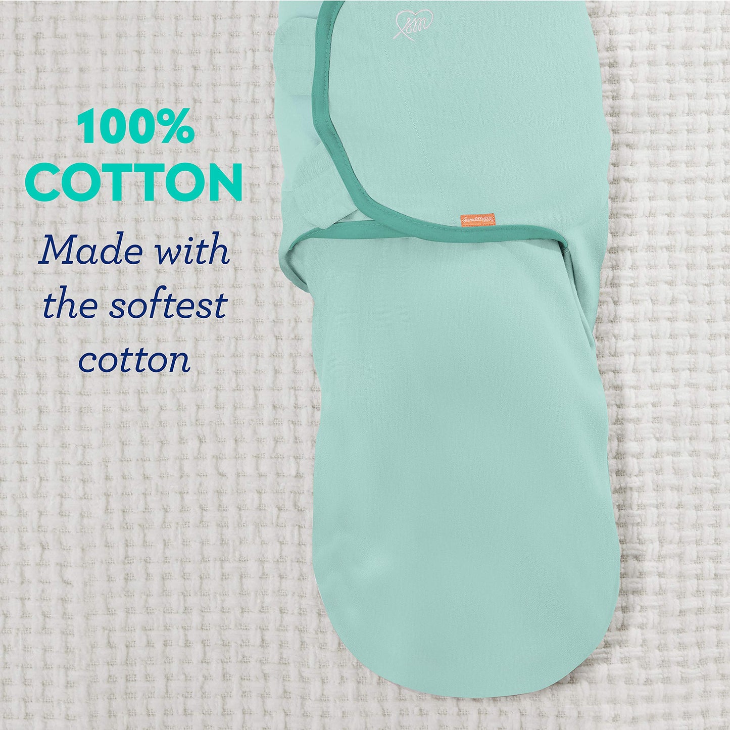 SwaddleMe Original Organic Swaddle 2-pk, 100% Organic Cotton Adjustable Baby Wrap, Small (0-3 Months, 7-14 lbs, up to 26"), Chasing Rainbows