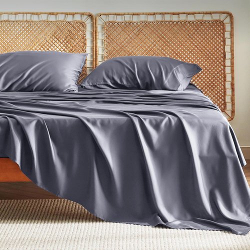Bedsure Cooling Sheets - Breathable Viscose Bamboo Bed Set for Full Size | Deep Pocket Dark Grey