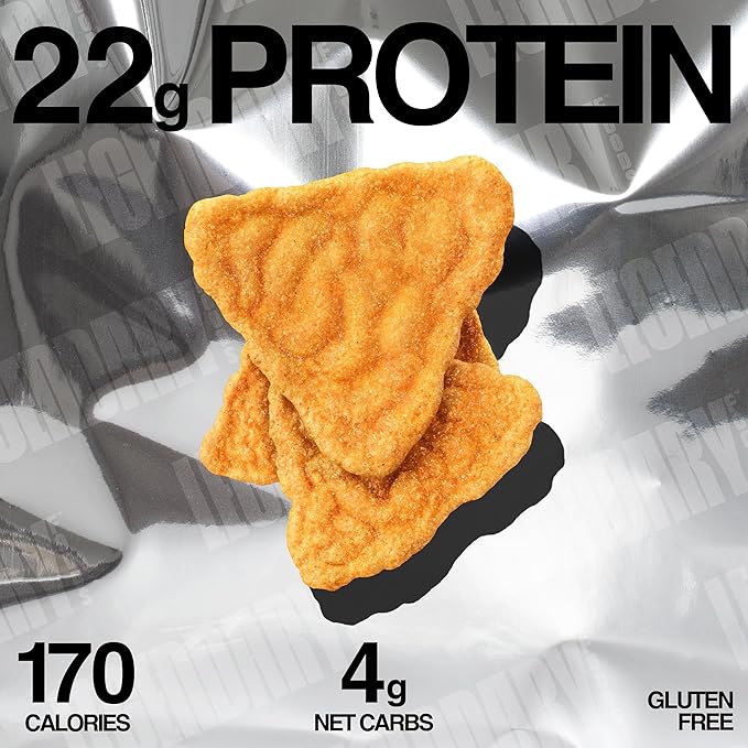 Legendary Foods Cheesy Nacho Protein Chips – Popped Tortilla Style – 22g High Protein, 4g Net Carbs, Low Sugar, Gluten Free, Keto Snack Packs – 10 Count – Healthy Crunchy Chips