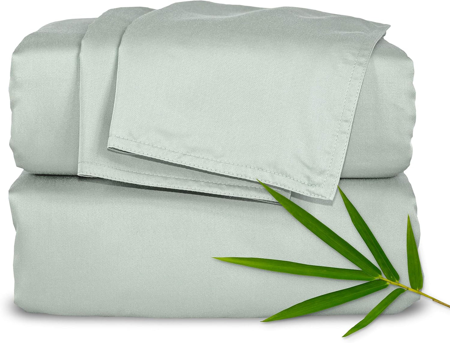 Pure Bamboo Twin XL Sheets - 100% Organic Viscose Bed Sheet Set | Luxuriously Soft & Cooling (Sea Glass)