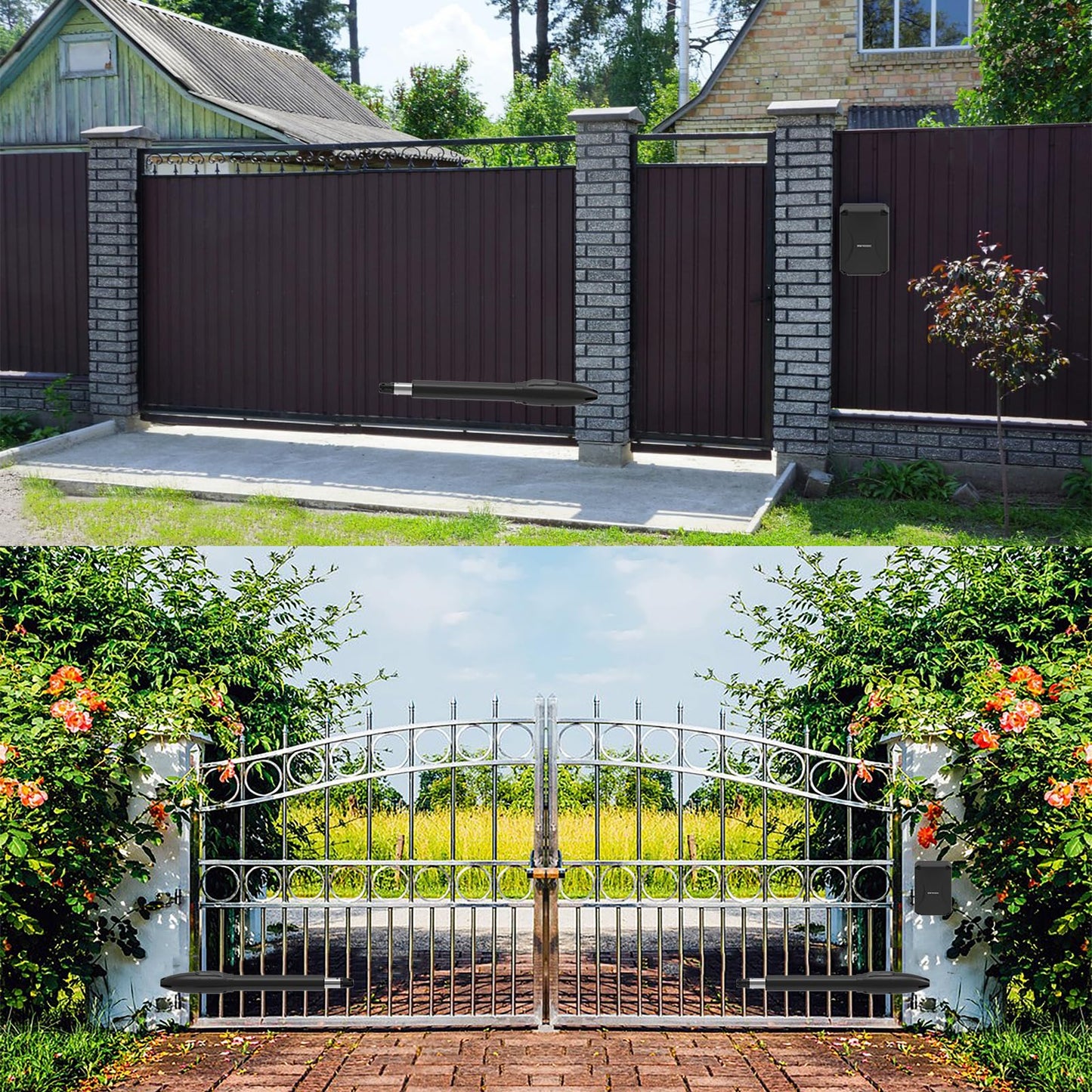 GATEXPERT Automatic Gate Opener with Electronic Limit for Single Swing Gate up to 660 Pounds or 10 Feet Swing Gate Motor(SW300DC-S(EL))