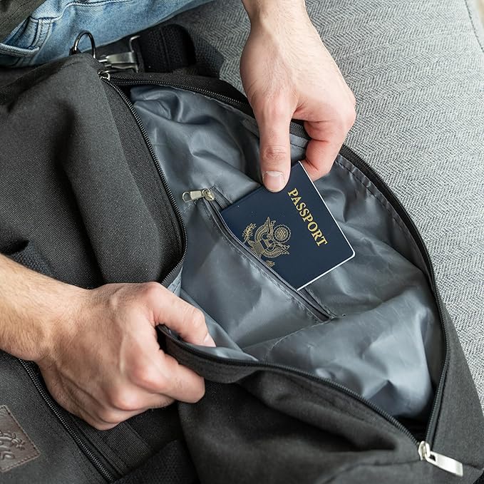 Duffle Bag ??Multipurpose Canvas Bag for Travel, Gym, Weekender, Carry On & More ??Durable, Spacious, Unisex Overnight Bag for Men & Women ??Perfect for Sports, and Everyday Use (Black)
