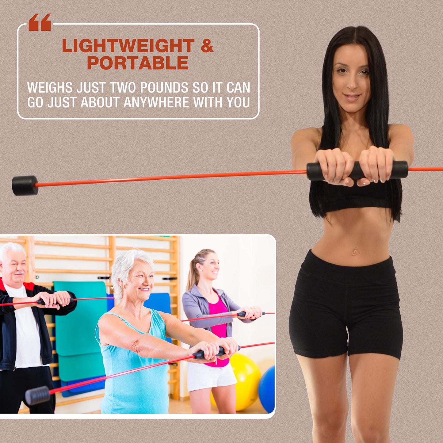 Fitryo Flex Fitness Body Bar for Physical Therapy & Rotator Cuff Relief - Shoulder Rehabilitation Tube for Baseball & Exercise Stick - Mobility Training Stick for Home Workout
