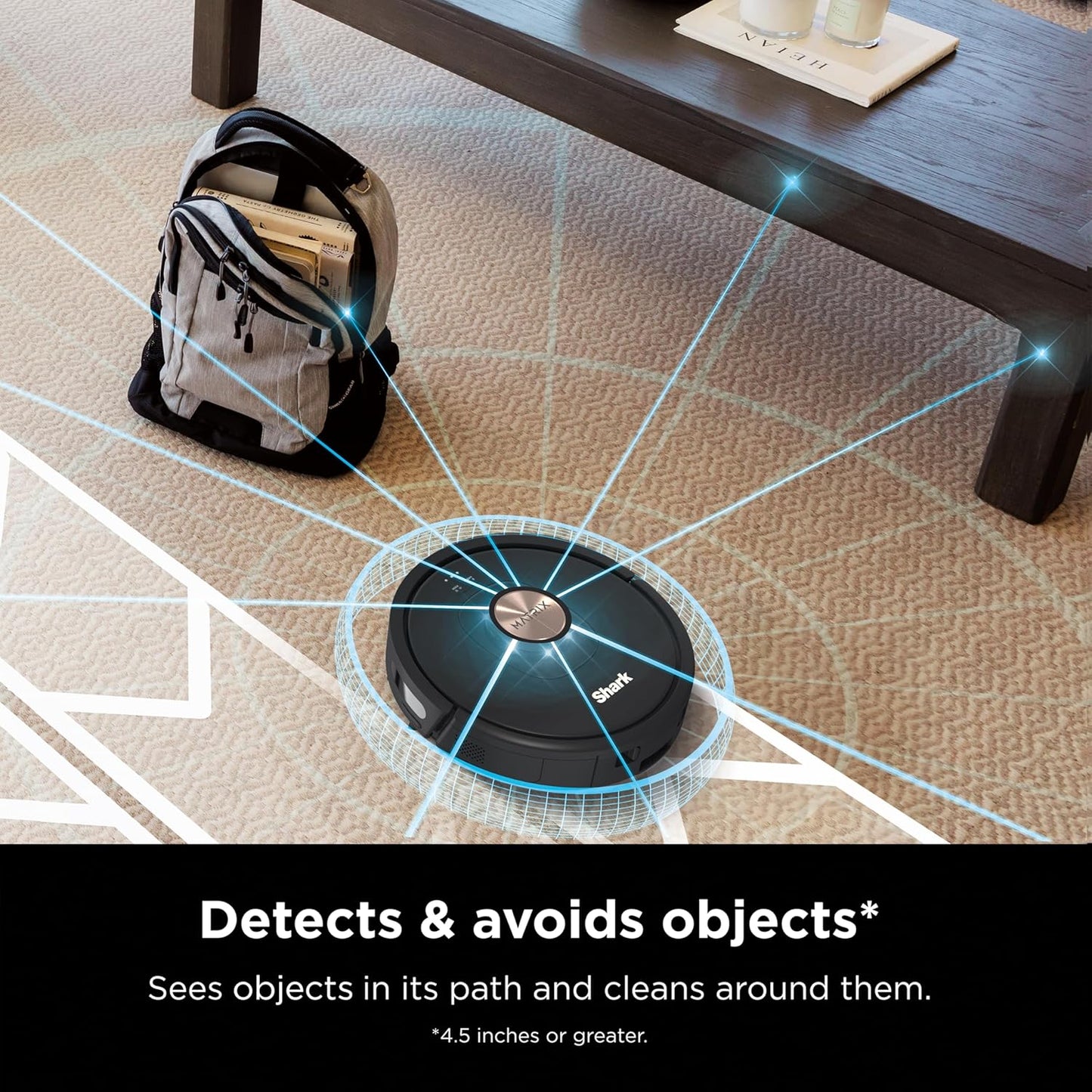 Shark AV2310AE Matrix Robot Vacuum - Self-Emptying, Precision Mapping, Ideal for Pet Hair - Wi-Fi, Black/Brass