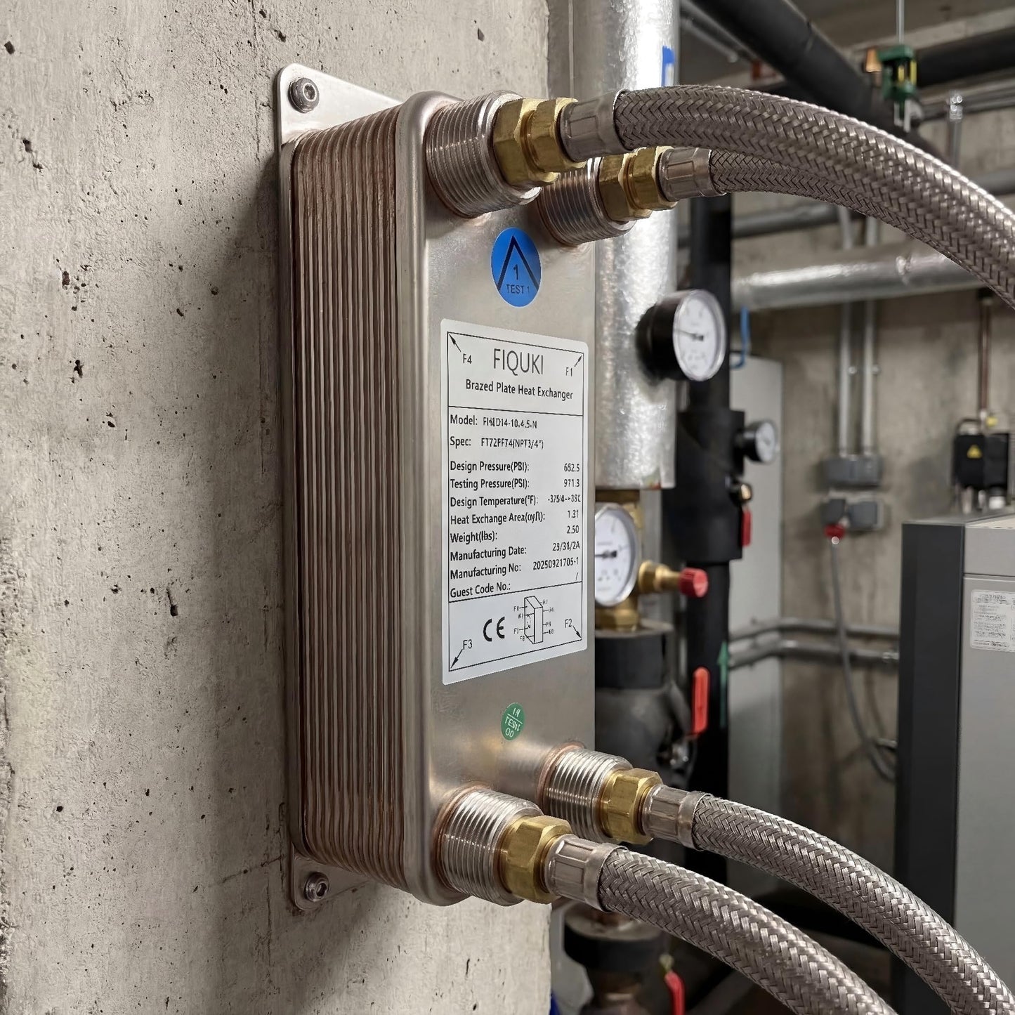 3"x8" 30 Plates SS316L/Copper Brazed Plate Heat Exchanger with 3/4" MPT Port - Water to Water for Water Heating, Floor Heating, Snow Melting, Industrial & Commercial Refrigeration(FHC014-30)
