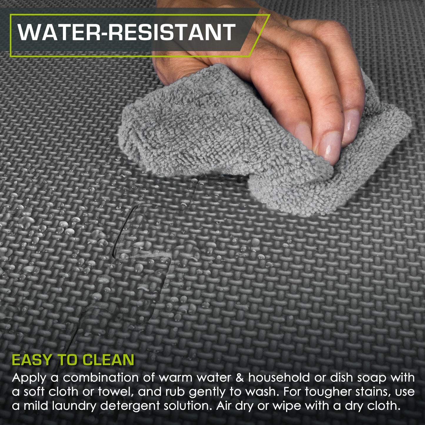 ProsourceFit Weaved Pattern Extra Thick Exercise Puzzle Mat ¾-inch, EVA Foam Interlocking Tiles for Protective, Cushioned Flooring for Home and Gym Equipment; Grey, 96 SQ FT, 24 Tiles