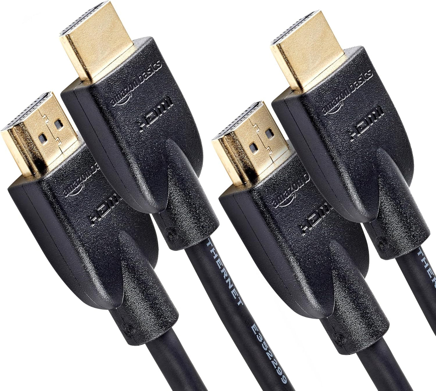 2.0 2-Pack, 6ft, 4K@60Hz, 18Gbps, 2160p, 48 TV/PS5/Xbox/Roku/Blu-ray, Amazon Basics HDMI Cable, High-Speed bit