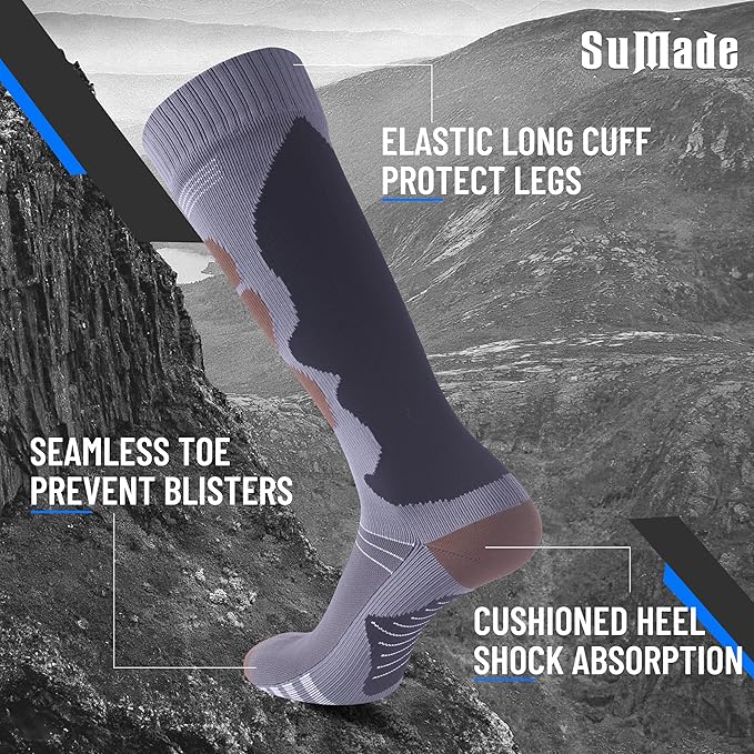 Waterproof Socks, Men Women Knee High Hiking Kayaking Socks 1 Pair