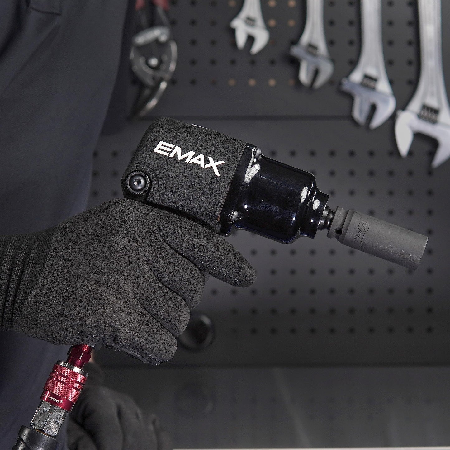EMAX Air Impact Wrench - 3/8" Drive Pneumatic Mechanic Tool with 400 ft lbs Max Torque & 9,500 RPM - EATIWH3S1P