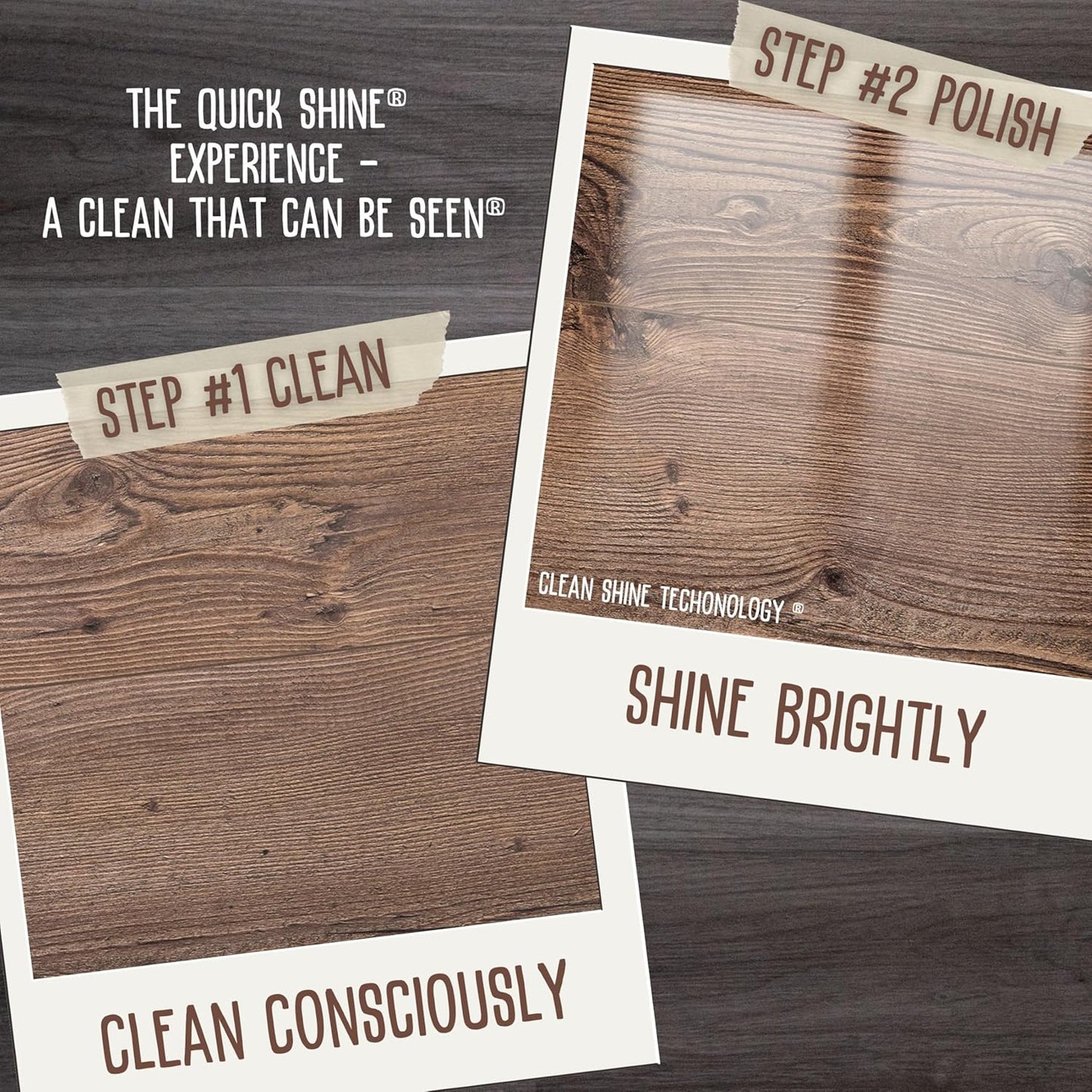 Quick Shine Hardwood Floor Cleaner - 27oz 2-Pack | Streak-Free, No Rinse Formula | Effective Dirt & Scuff Removal