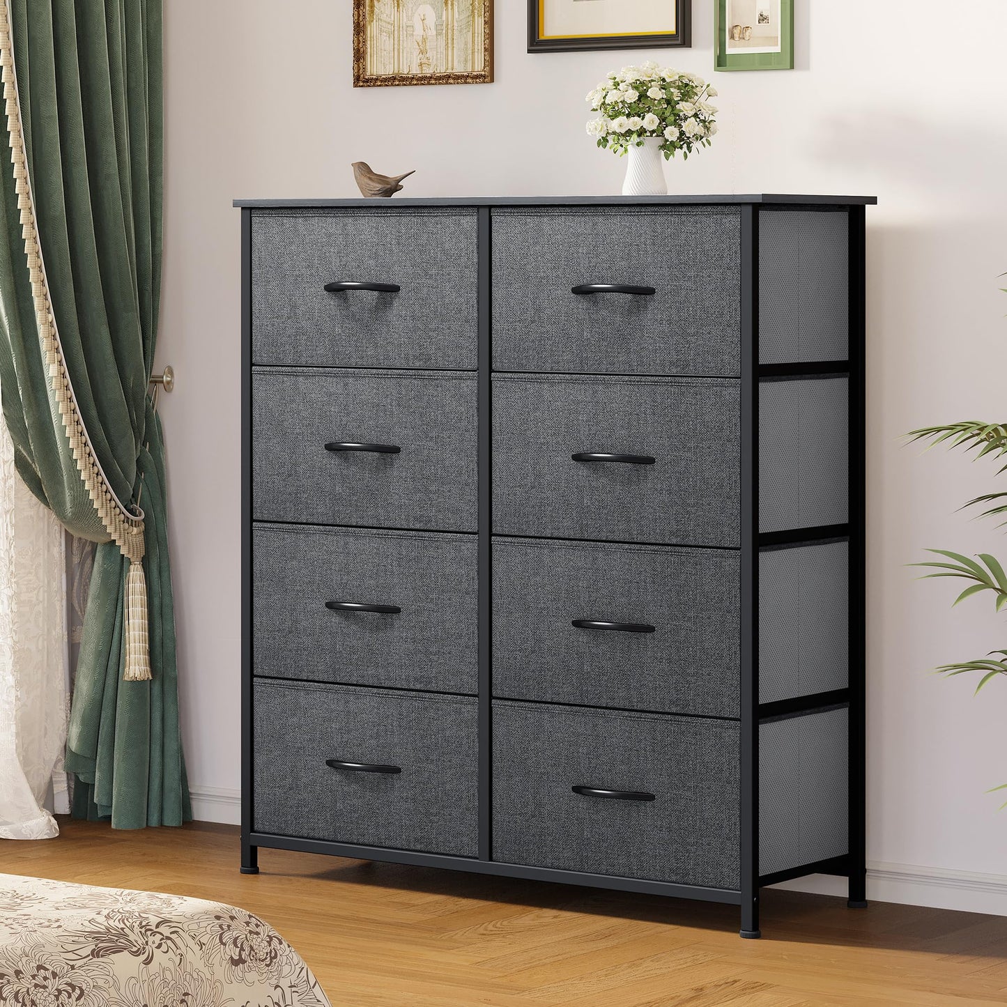 YITAHOME Fabric Dresser Drawer, Tall Storage with 8 Drawers, Dresser & Chest of Drawers, Storage Drawer Organizer for Closet, Living Room, Closets