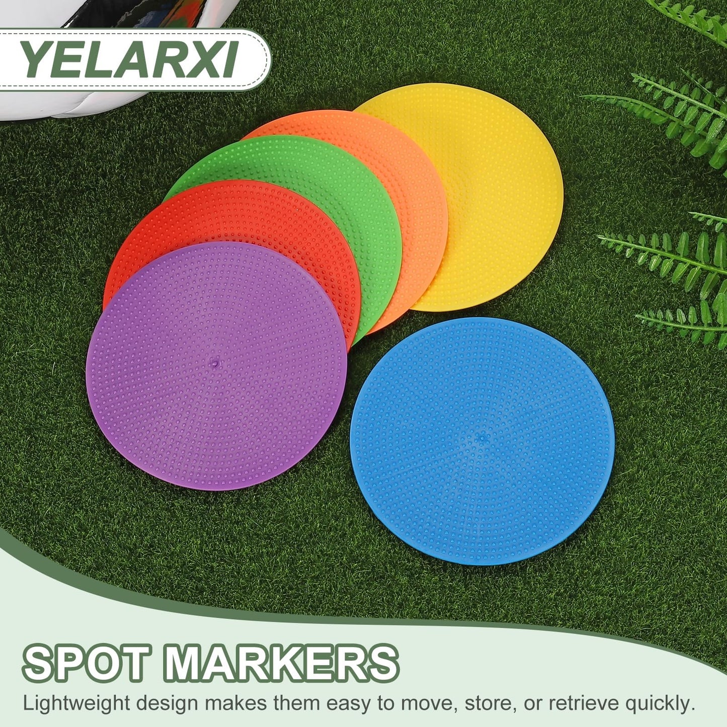 YELARXI Spot Markers, Poly Spot Marker for Agility Training Floor Dots Non Slip Flat Field Cones 9 Pcs & 4 in & Purple-for (Soccer/Speed Training/Gaming/Basketball/Dance Practice)