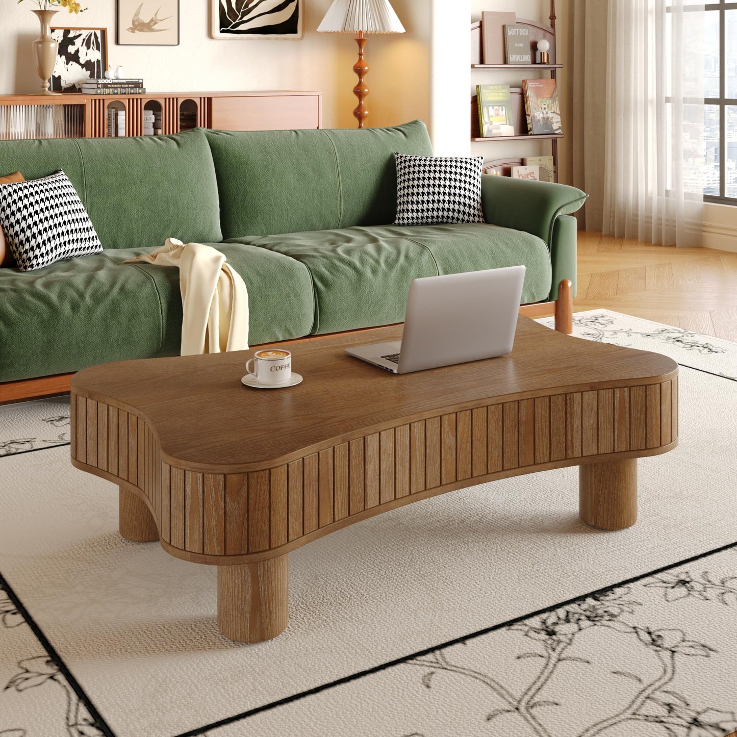 KEIKI 42" Lift Top Wood Coffee Table Endtable with Hidden Storage,Silent Lift,Hydraulic Curved Safety Corners for Living Room