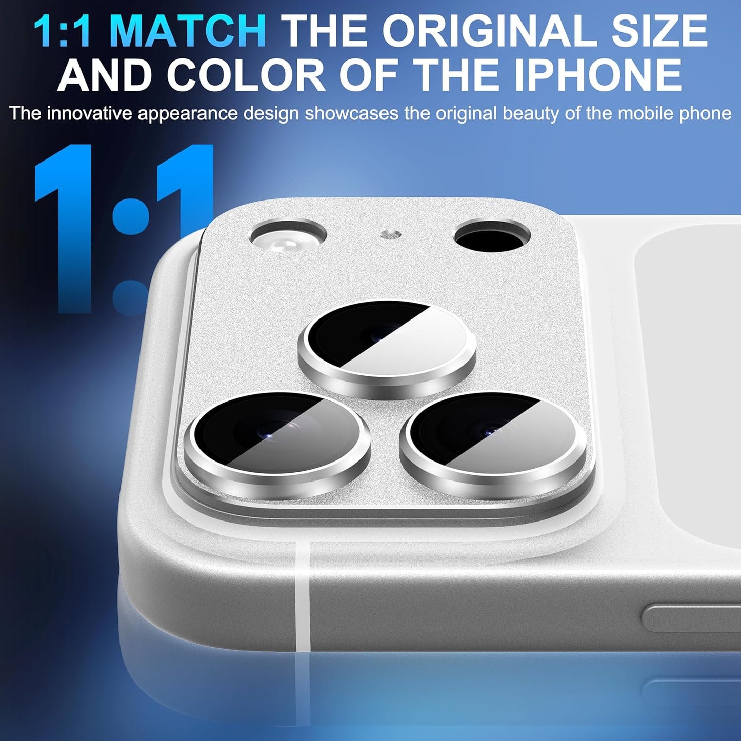 17 Suoman for iPhone Pro Max Camera Lens Protector, [All-in-one Frosted] [Strong-Adhesion] Metal Frame Tempered Glass