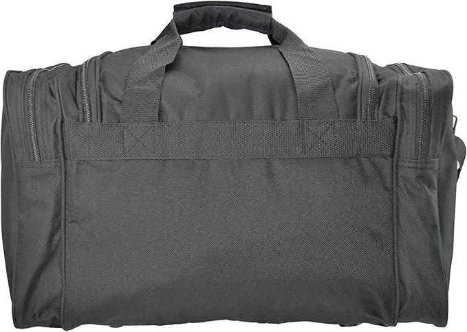 DALIX 17" Duffle Bag Dual Front Mesh Pockets (Black Gold Gray Dark Green Navy Blue Maroon Royal Blue Orange Pink Purple Red White