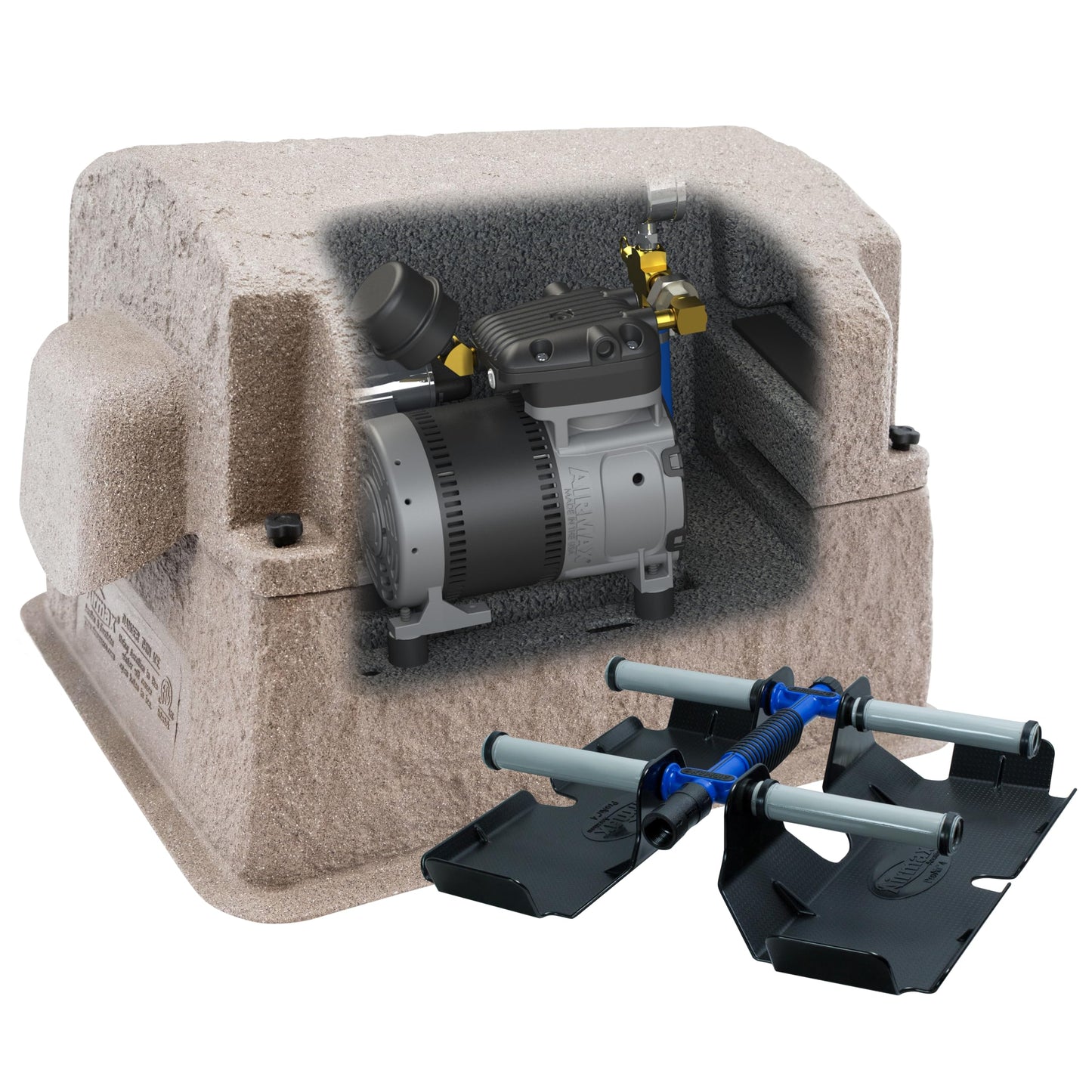 Airmax PondSeries PS10 Aeration System, Pond & Lake Aerator, Aerate Ponds & Lakes up to 1 Acres, Quiet & Energy Efficient Compressor, Maximum Water Circulation, 1 Air Diffuser Kit, 115v