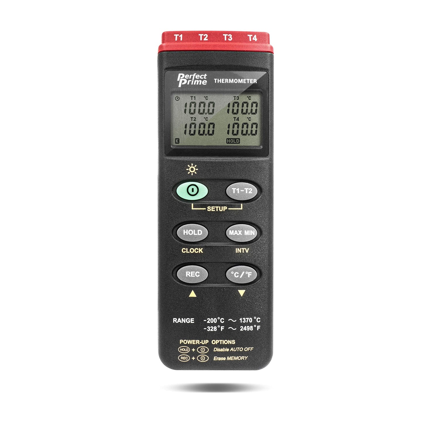 PerfectPrime TC0309, 4-Ch Thermocouple Thermometer K Type Datalogger with USB PC software/RS232 Output
