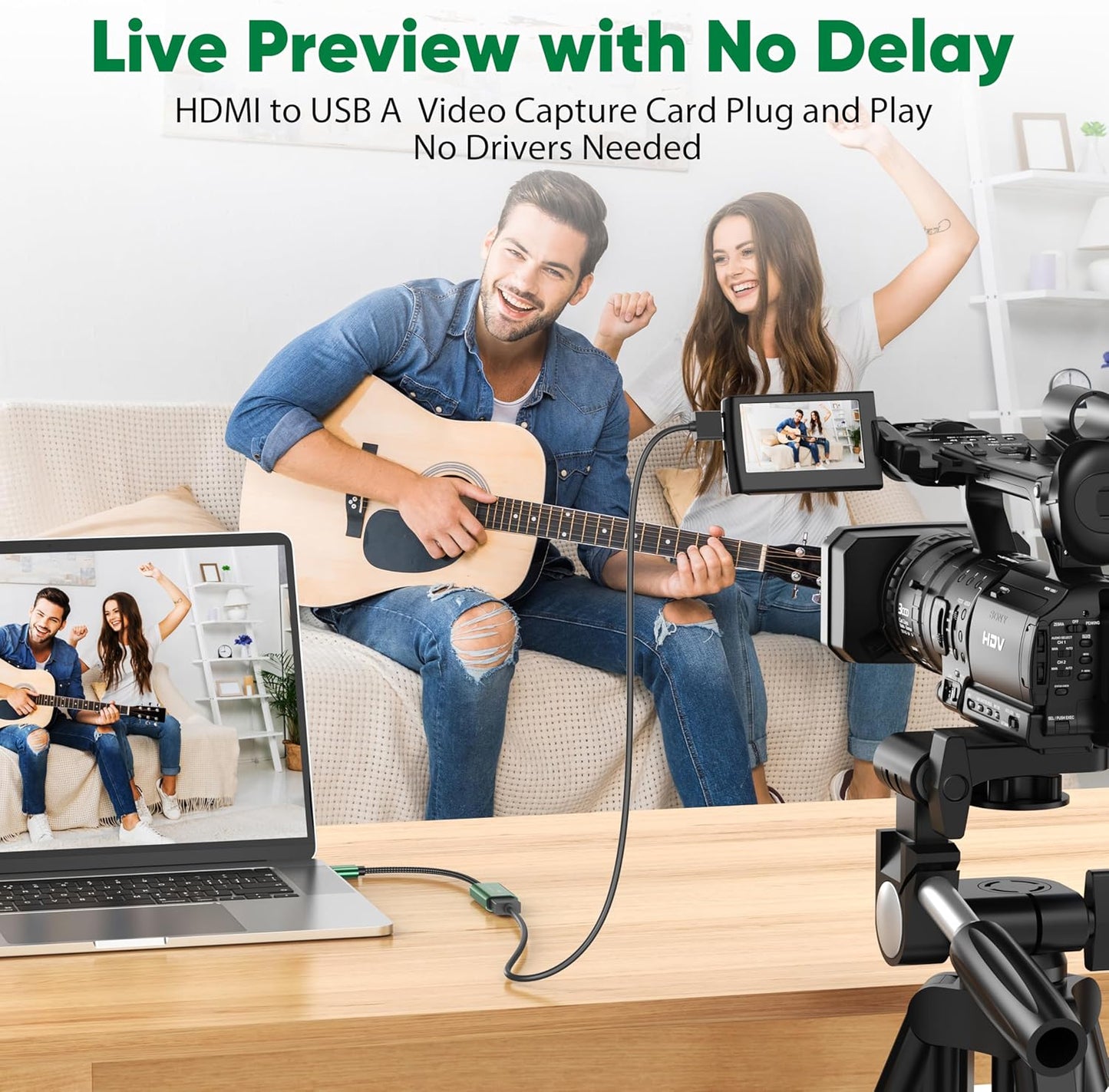 SROMGEE 4K 3.0 Card,1080P 60FPS 2/Xbox/PS5/4/Camera/Zoom/OBS(Green) Video Capture Card, HDMI to USB Capture Capture
