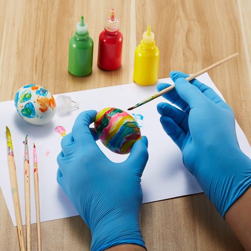 Kids Disposable Nitrile Gloves for 7-14 Years - Latex Free, Powder Free - for Crafting, Painting, Cooking, Cleaning -100 PCS (Blue)