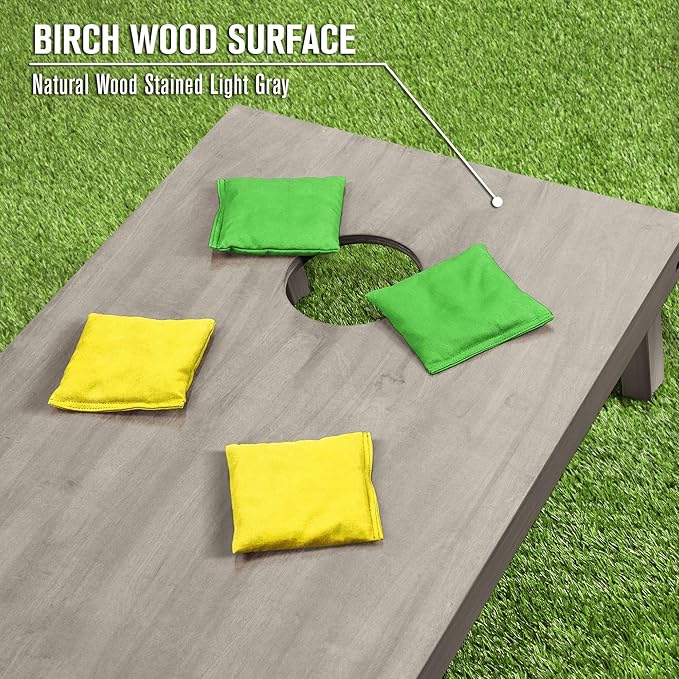 GoSports 4 ft x 2 ft Regulation Size Wooden Cornhole Boards Set - Includes Carrying Case and Bean Bags (Choose Your Colors) Over 100 Color Combinations