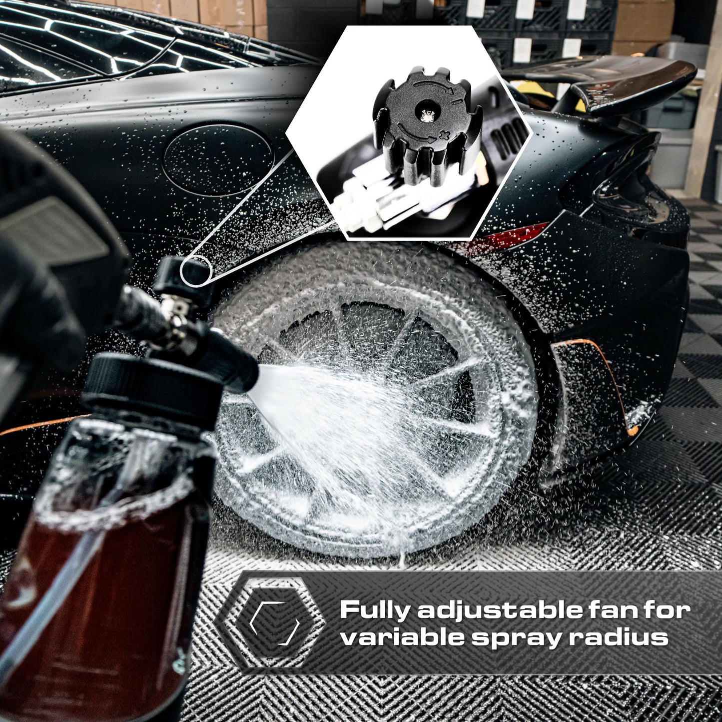 BLACKLINE® ULTRA Series Foam Cannon 3.0, Adjustable Snow Foam Lance for Pressure Washer, Heavy-Duty Car Wash Foam Cannon with 1/4" Quick Connect, Wide Mouth Bottle, High-Output Thick Foam Spray